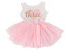 Pink Heart Gold Script Pink Polka Dot Tutu Dress - (Second Birthday Dress - Second Birthday Outfit)