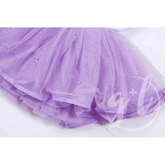 Birthday Mermaid Dress Aqua Sea Shell with her AGE on Sleeveless White Top with Purple Tutu - Grace and Lucille