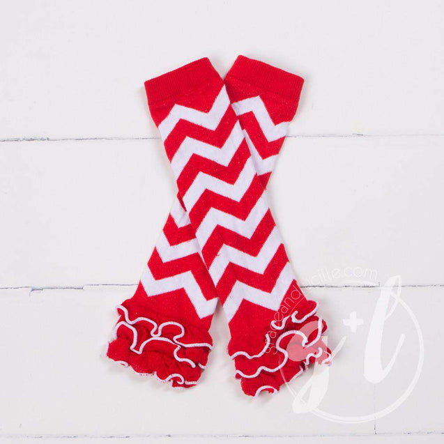 4th of July "4" Red Striped Sleeveless Dress with Chevron Leg Warmers & Gold Bow - Grace and Lucille