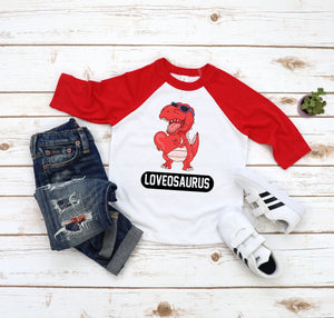 Loveosauraus Boys Valentines shirt